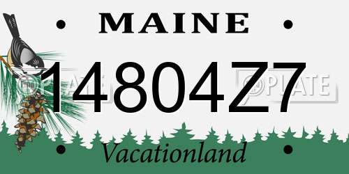 14804Z7 Maine License Plate