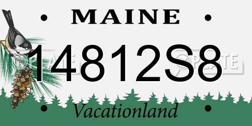 14812S8 Maine License Plate