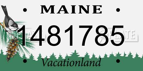 1481785 Maine License Plate
