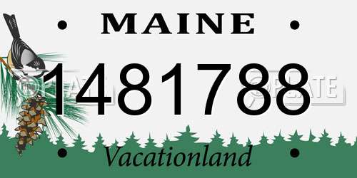 1481788 Maine License Plate