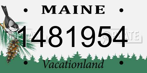 1481954 Maine License Plate