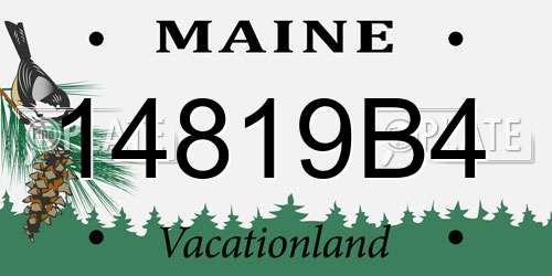 14819B4 Maine License Plate