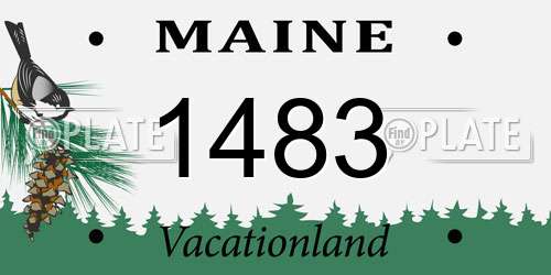 1483 Maine License Plate