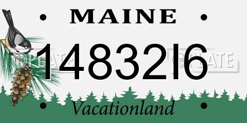14832I6 Maine License Plate