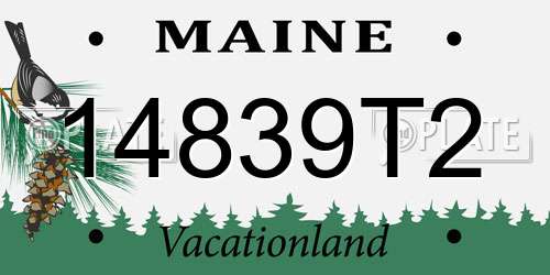 14839T2 Maine License Plate