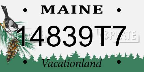 14839T7 Maine License Plate