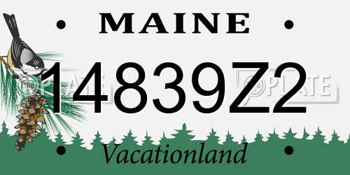 14839Z2 Maine License Plate