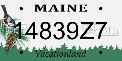 14839Z7 Maine License Plate