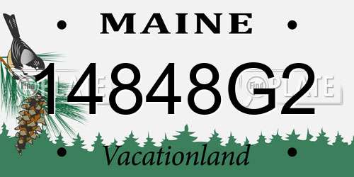 14848G2 Maine License Plate