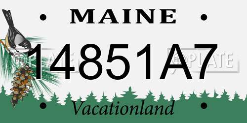 14851A7 Maine License Plate