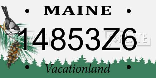 14853Z6 Maine License Plate