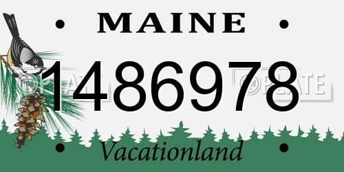 1486978 Maine License Plate