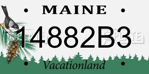 14882B3 Maine License Plate