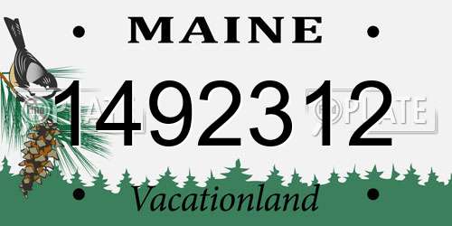 1492312 Maine License Plate
