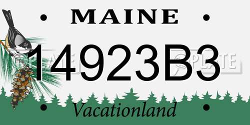 14923B3 Maine License Plate