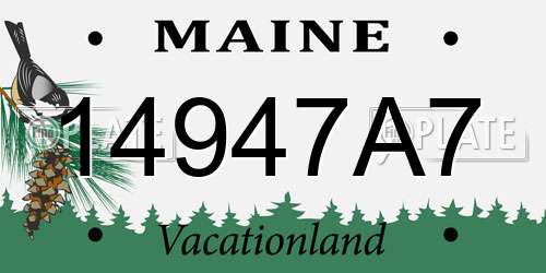 14947A7 Maine License Plate