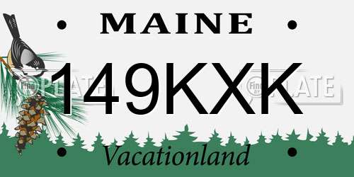 149KXK Maine License Plate