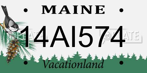 14AI574 Maine License Plate