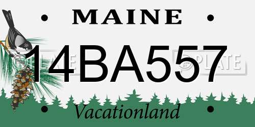 14BA557 Maine License Plate