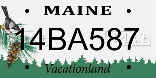 14BA587 Maine License Plate