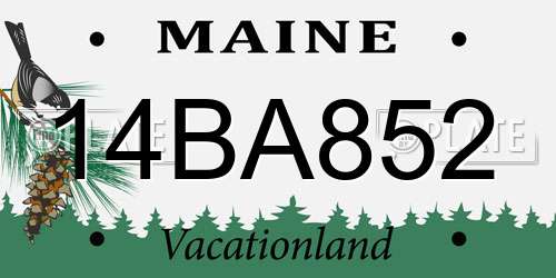 14BA852 Maine License Plate