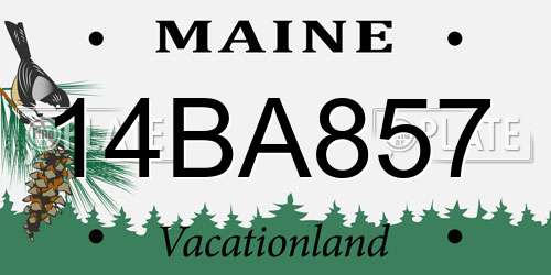 14BA857 Maine License Plate