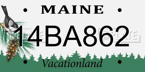 14BA862 Maine License Plate