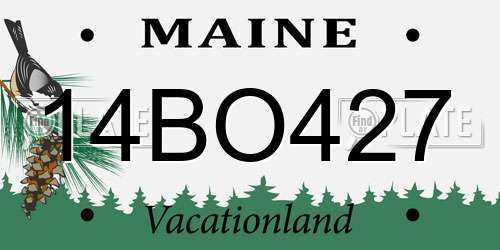 14BO427 Maine License Plate