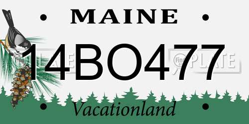 14BO477 Maine License Plate
