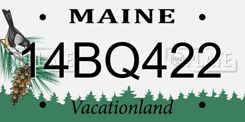14BQ422 Maine License Plate