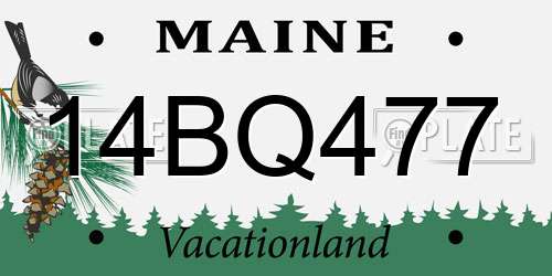 14BQ477 Maine License Plate