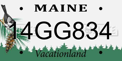 14GG834 Maine License Plate