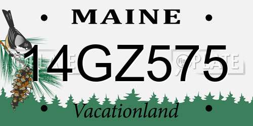 14GZ575 Maine License Plate
