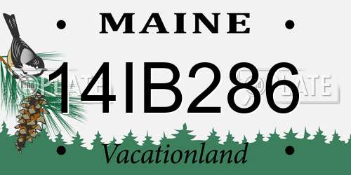 14IB286 Maine License Plate