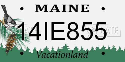 14IE855 Maine License Plate
