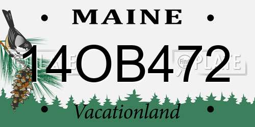14OB472 Maine License Plate