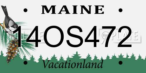 14OS472 Maine License Plate