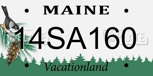 14SA160 Maine License Plate