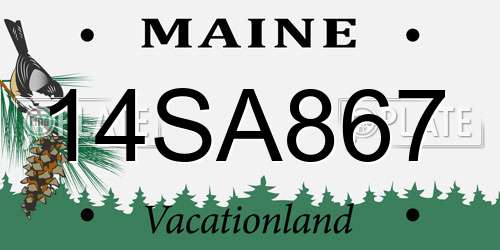 14SA867 Maine License Plate