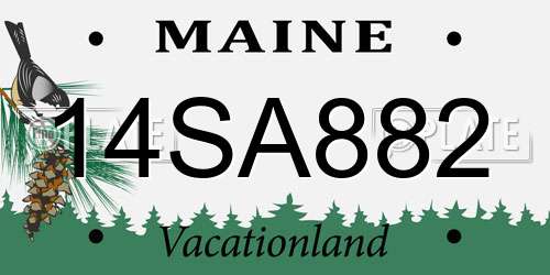 14SA882 Maine License Plate