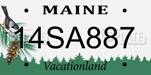 14SA887 Maine License Plate
