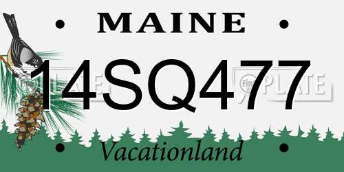 14SQ477 Maine License Plate