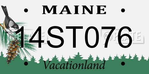 14ST076 Maine License Plate
