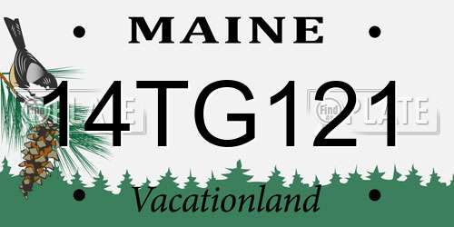 14TG121 Maine License Plate