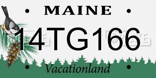 14TG166 Maine License Plate