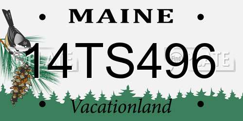 14TS496 Maine License Plate