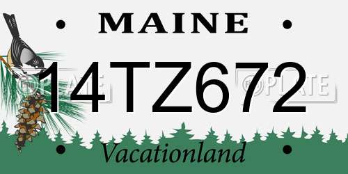 14TZ672 Maine License Plate