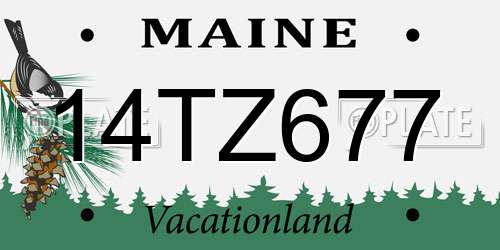 14TZ677 Maine License Plate