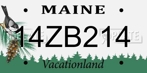 14ZB214 Maine License Plate