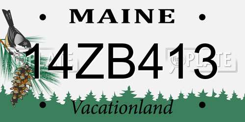 14ZB413 Maine License Plate
